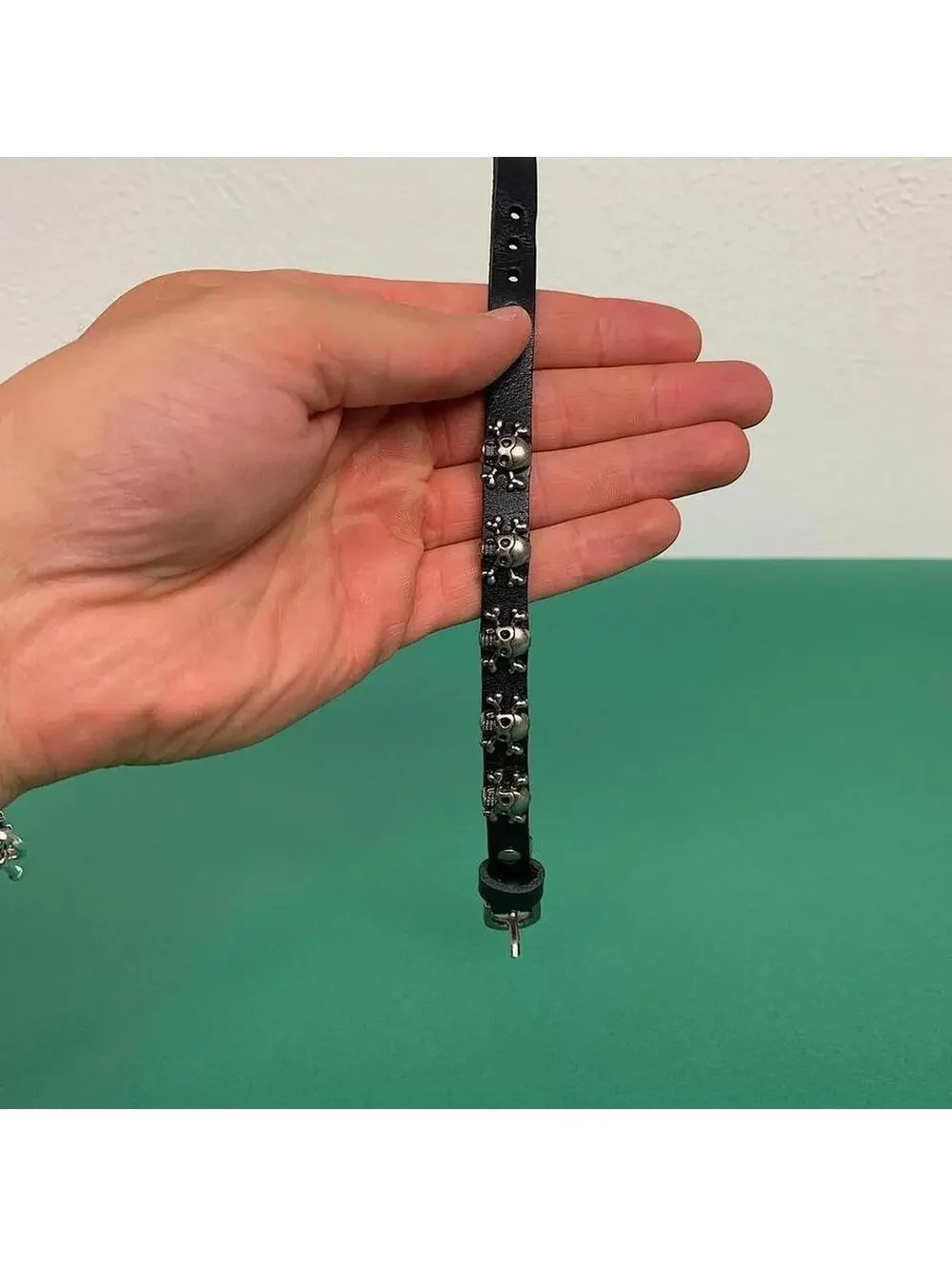 Y2k 2000s Cyberpunk skeleton grunge punk black bracelet
